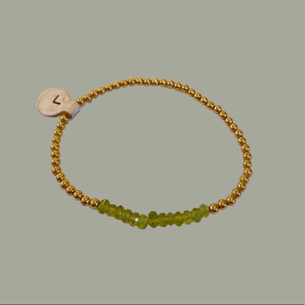 3MM YELLOW GOLD FILLED BRACELET WITH PERIDOT - KAREN LAZAR DESIGN - NWT s7